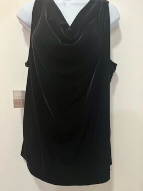 Black Velvet Cowl Neck Sleeveless Top
